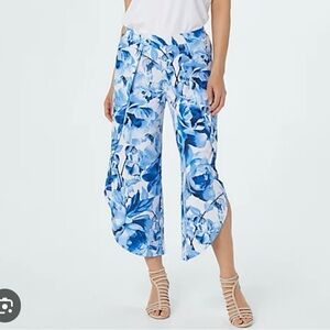 G.I.L.I. Blue Floral Wide Leg Pants